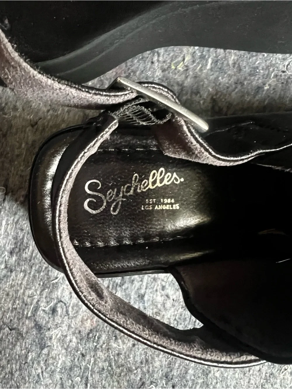 Black leather Platform Sandals Seychelles